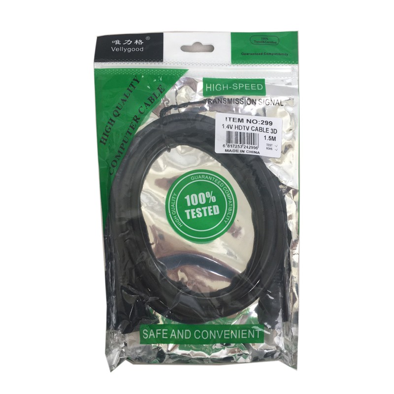 Cáp HDMI 1.5m chuẩn V1.4 HDTV highspeed 299 Hãng phân phối