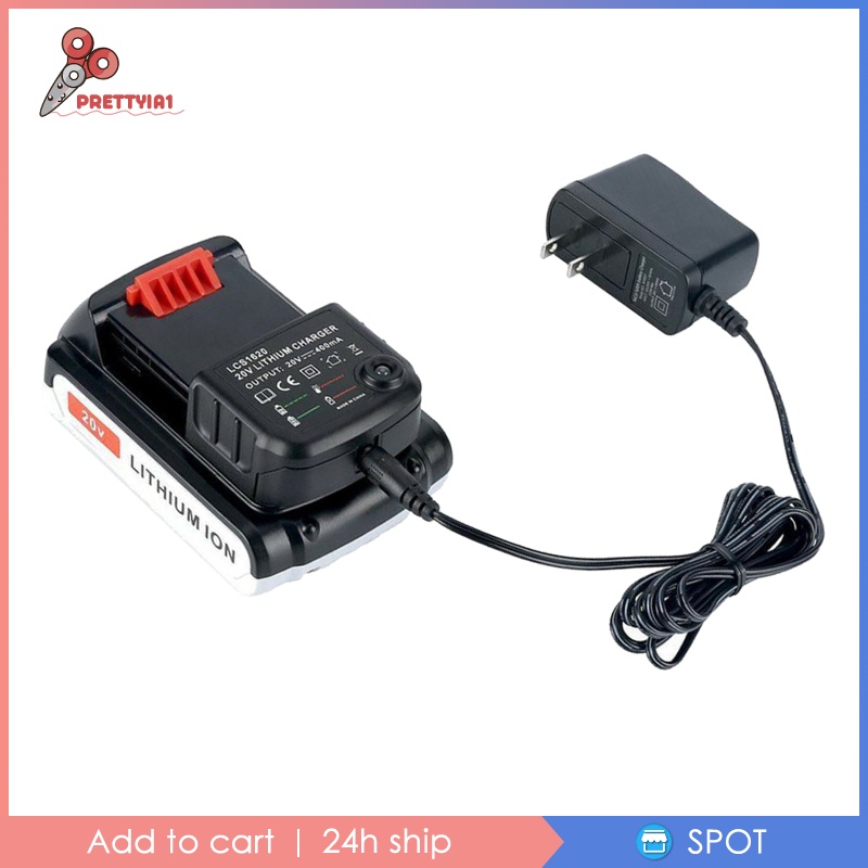 1 Bộ Sạc Pin Lithium Prettyia1 20V Max Cho Black &amp; Decker LBXR20-OPE LB20 LBXR20BT