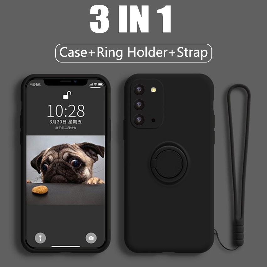 Ốp điện thoại silicon dẻo có nhẫn đỡ sang trọng cho Samsung S8 S9 S10 S20 S21 Plus S21 Ultra S20