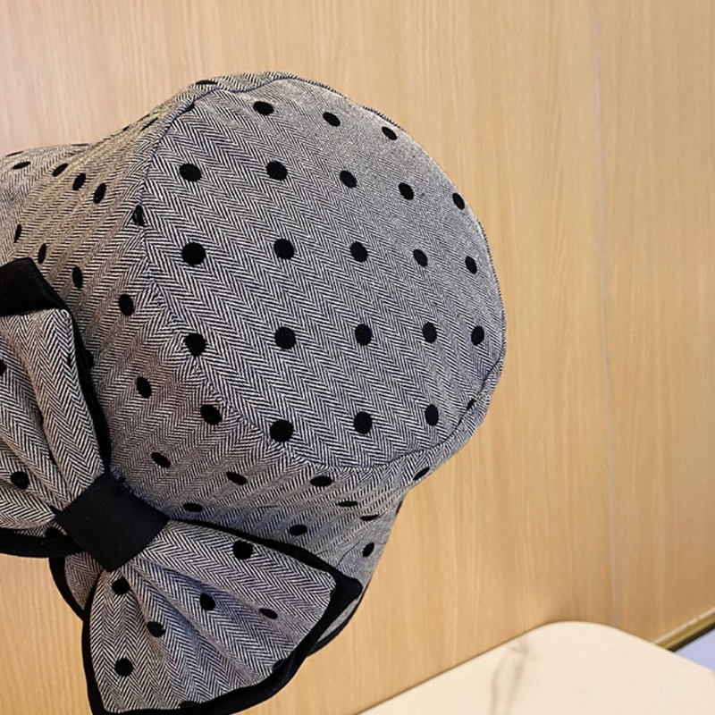 Nón Tai Bèo Vải Cotton Họa Tiết Chấm Bi Dễ Thương