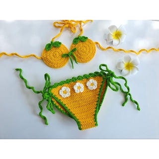 🍊bikini quả cam cute cho bé 1-2 tuổi, bikini len handmade cho bé🍊