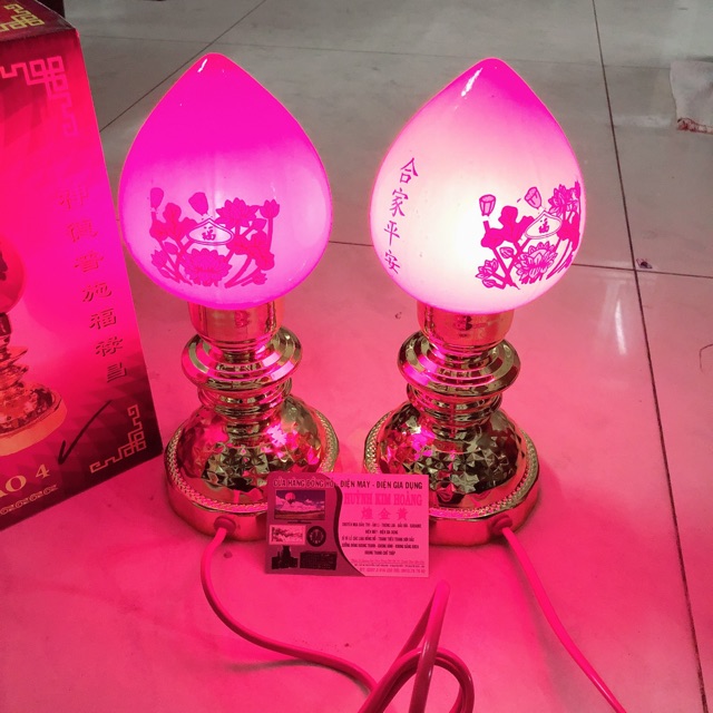 ĐÈN THỜ TRÁI ĐÀO 4, 26CM ( 1 CẶP )