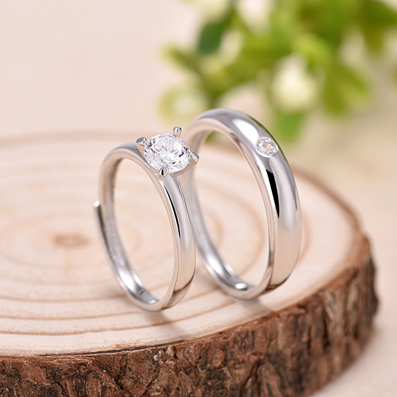 Nhẫn Hở Mạ Bạc 925 Đính Đá Quý Nhân Tạo Thời Trang