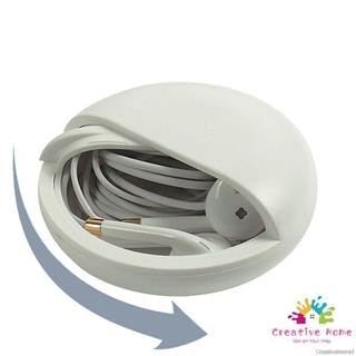 Household Round Slide Push-pull Type Headphone Data Cable Storage Bag For Outdoor Travel