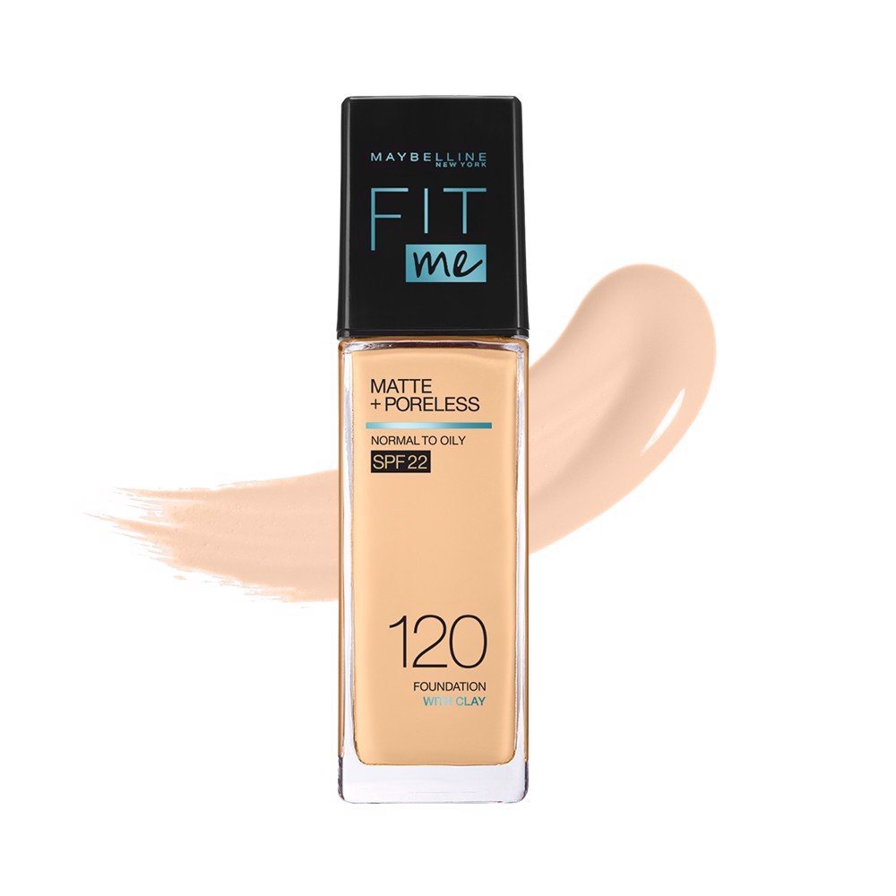 Maybelline Combo Kem Nền Mịn Lì New York Fit Me và Maybelline Phấn Nền Kiềm Dầu SPF28 PA +++ 120 Classic Ivory 6g