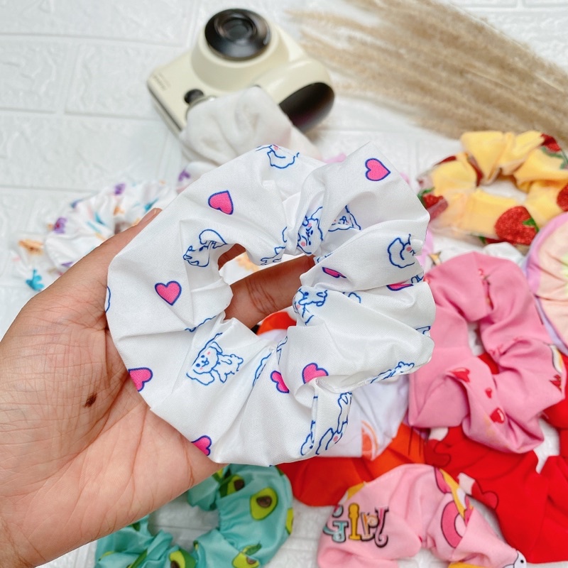 Dây buộc tóc, cột tóc scrunchies dễ thương nhiều hình cute giao màu ngẫu nhiên