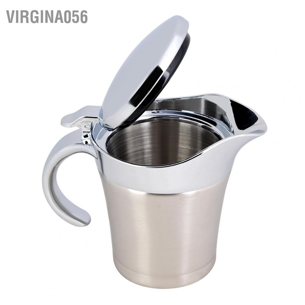 Virgina056 304 Stainless Steel Thermal Insulated Double Wall Sauce Gravy Boat Pot Serving Jug