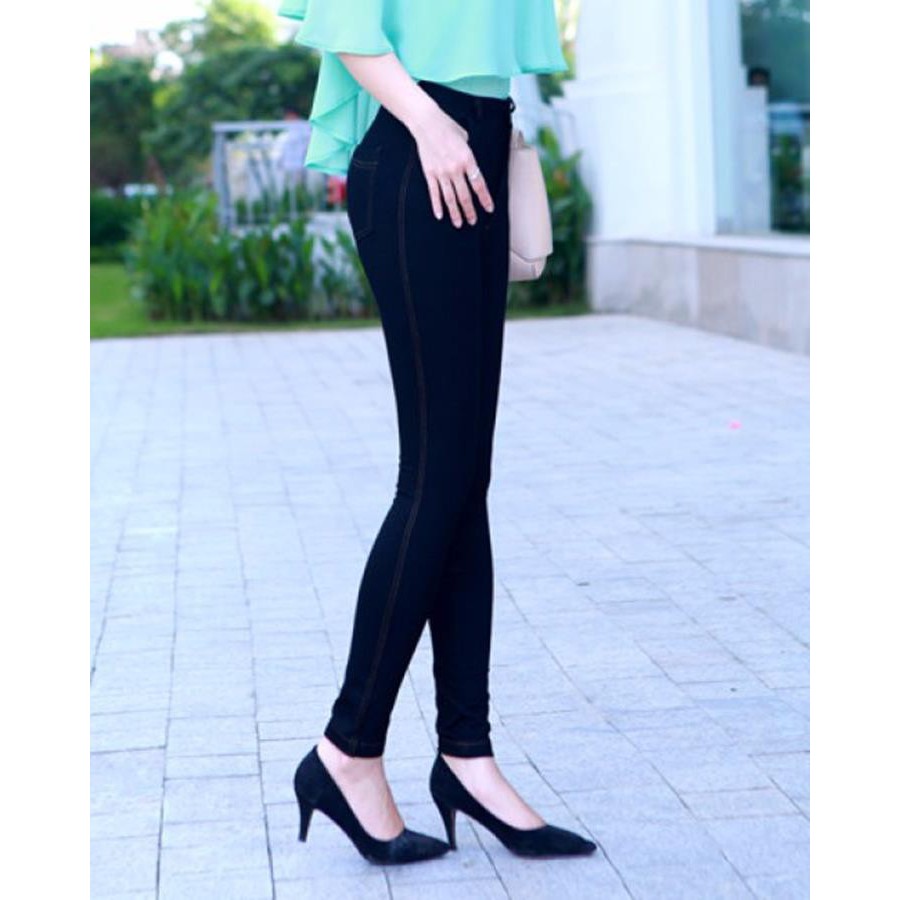 Quần Legging giả jean 4 túi có dây kéo và nút khóa | BigBuy360 - bigbuy360.vn