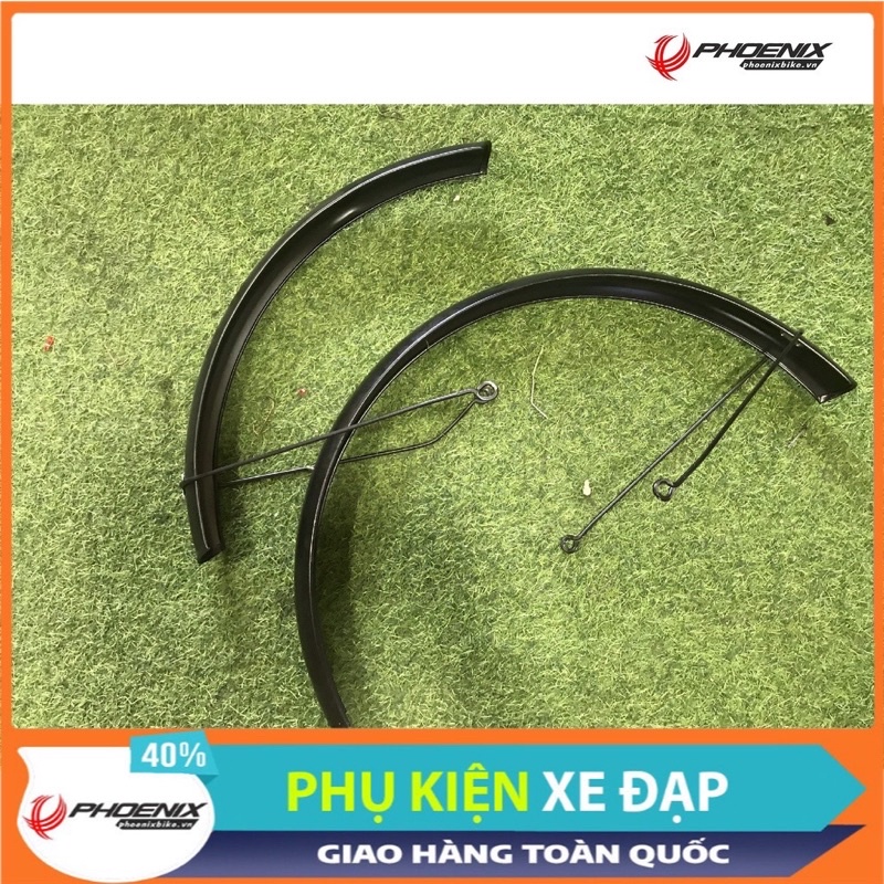 Chắn bùn xe đạp địa hình dài lắp xe vành 26inch bằng thép tặng kèm ốc + tanh nẹp