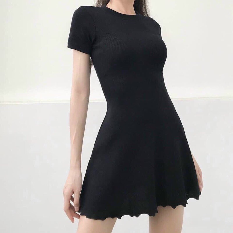 Đầm Thun Xoè Basic Cuốn Biên - VN16