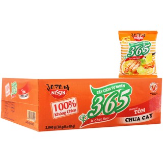 E - thùng 30 gói mì không chiên nissin 365 tôm chua cay 68g