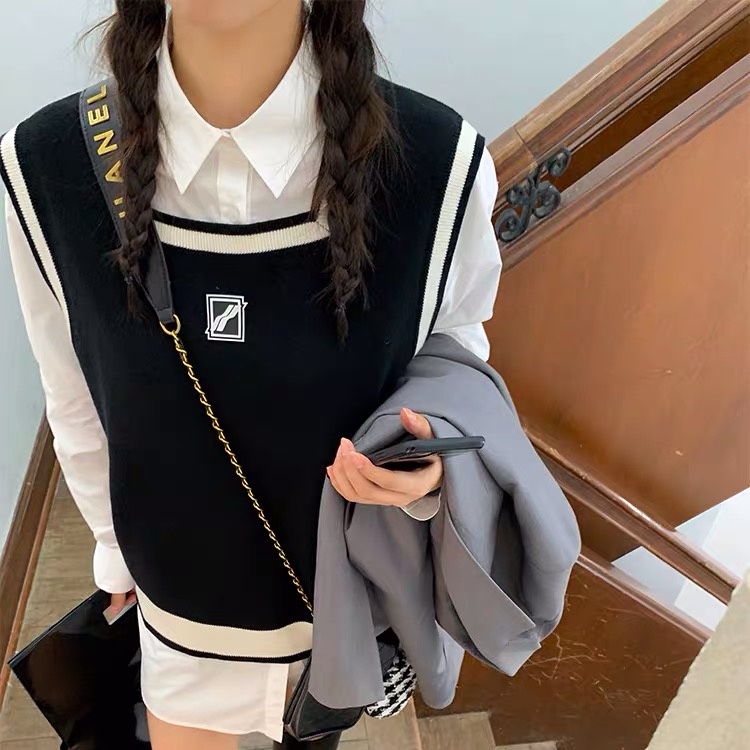 Áo Len Không Tay Cổ Vuông Thiết Kế Mới Thời Trang Mùa Thu Theo Phong Cách Hàn Quốc Dành Cho Nữ