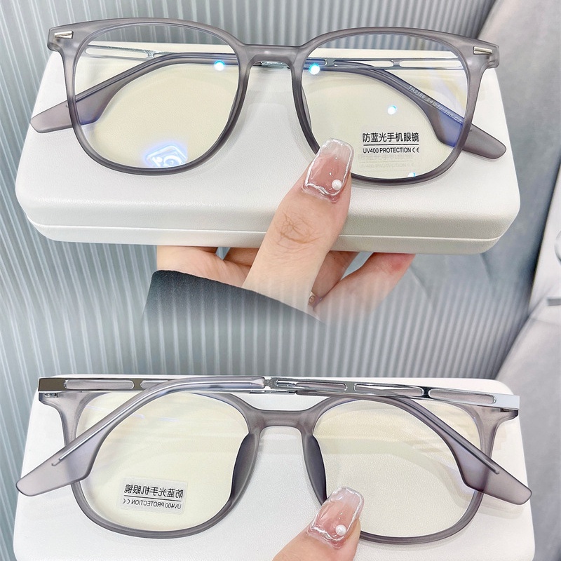 Mắt Kính Gọng Vuông Chống Ánh Sáng Xanh Trong Suốt Thời Trang Hàn Quốc