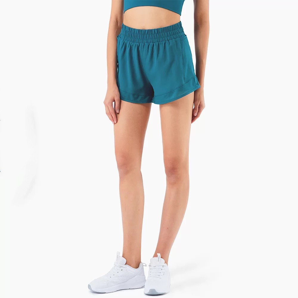 Quần short tập yoga lưng cao có túi thời trang năng động cho nữ