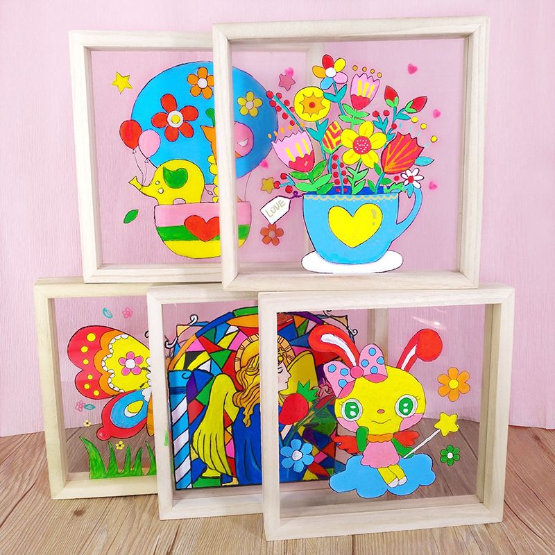 Khung gỗ kính meca hai mặt 20x20cm loại đẹp