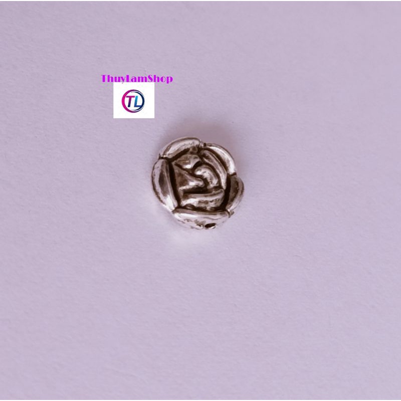 Charm bông hoa 9 cánh bạc thái xâu vòng đẹp