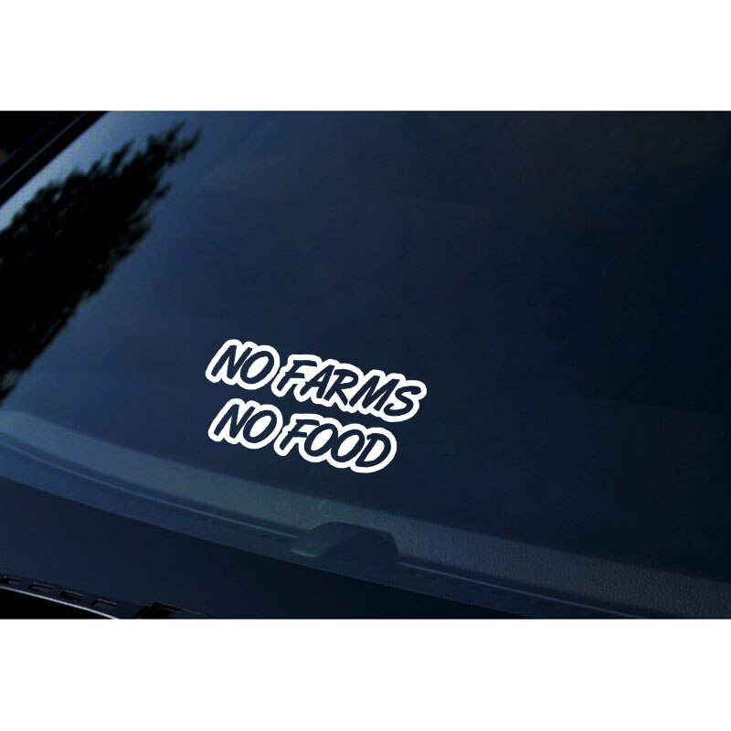 Miếng sticker &quot;No Farms No Food&quot; dán trang trí ô tô kích thước 16cmx7.6cm