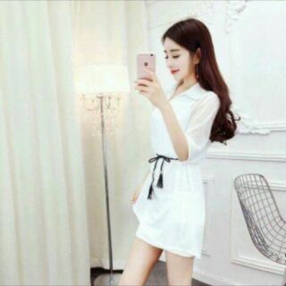Đầm kiểu Sơ Mi Kèm Belt áo lót