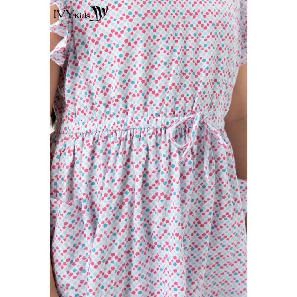 Đầm thun tay hến bé gái IVY moda MS 42G1324