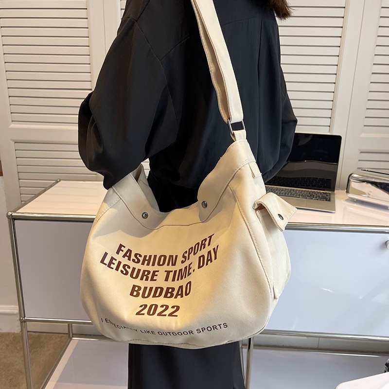 Túi đeo chéo vải Canvas thiết kế cá tính phong cách Unisex học sinh, sinh viên - Hazis Store