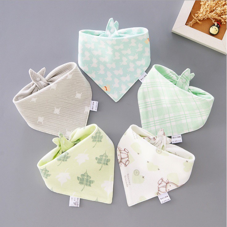 Set 5 khăn yếm tam giác cotton cao cấp cho bé yêu YC09