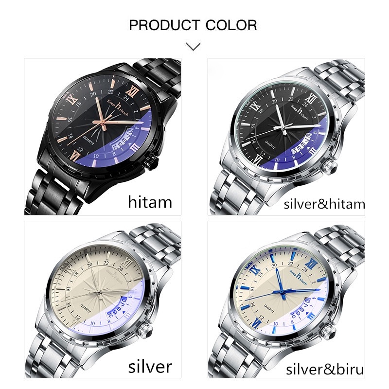 Đồng Hồ Nam Dây Thép Không Gỉ Chống Nước Phong Cách Doanh Nhân