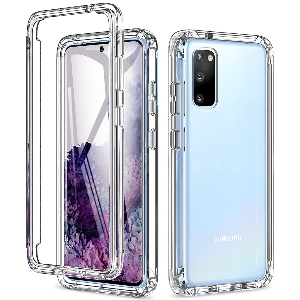 Ốp điện thoại nhựa cứng trong suốt bảo vệ nhiều lớp dành cho Samsung Galaxy S20 S20 Plus S10 A71 A51 S21 S9 Plus