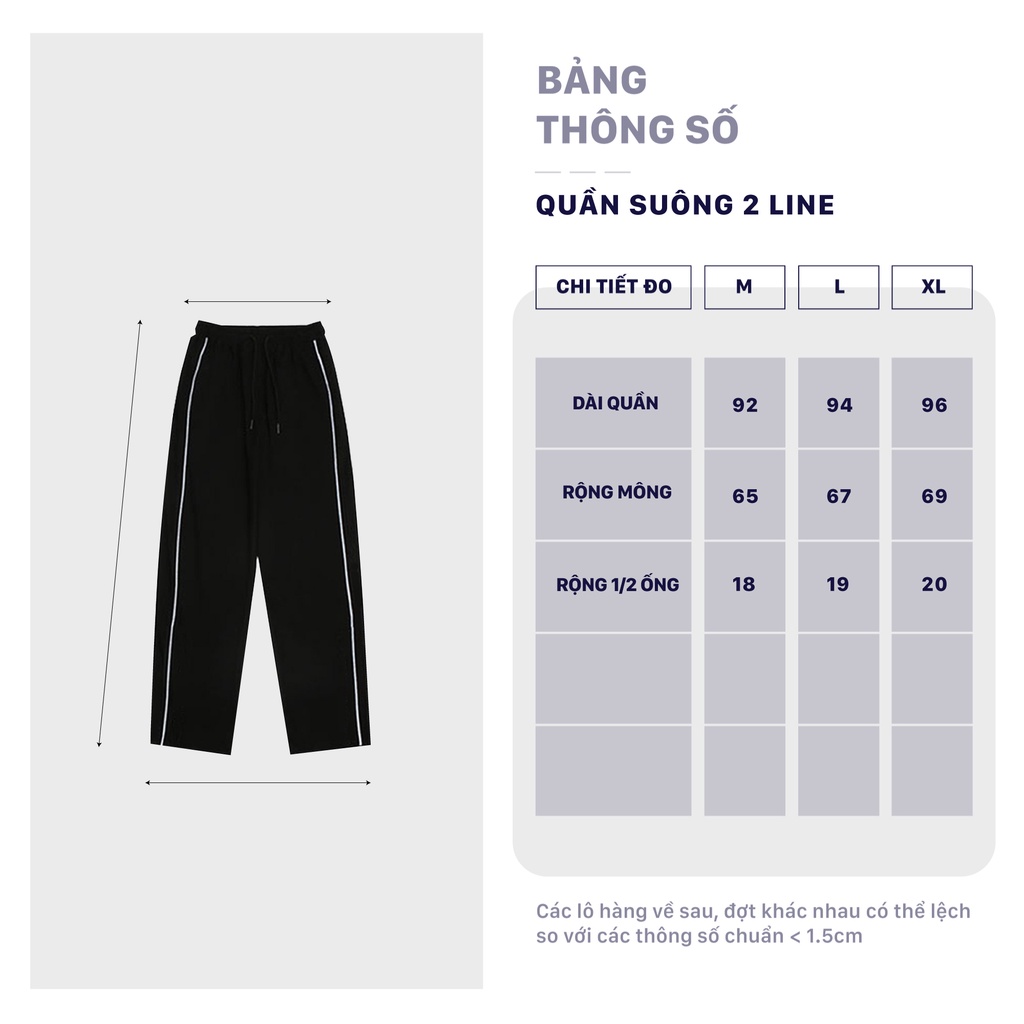 Quần ống rộng nam nữ 2 line City Cycle - Quần vải phối 2 sọc Unisex ống suông Local Brand