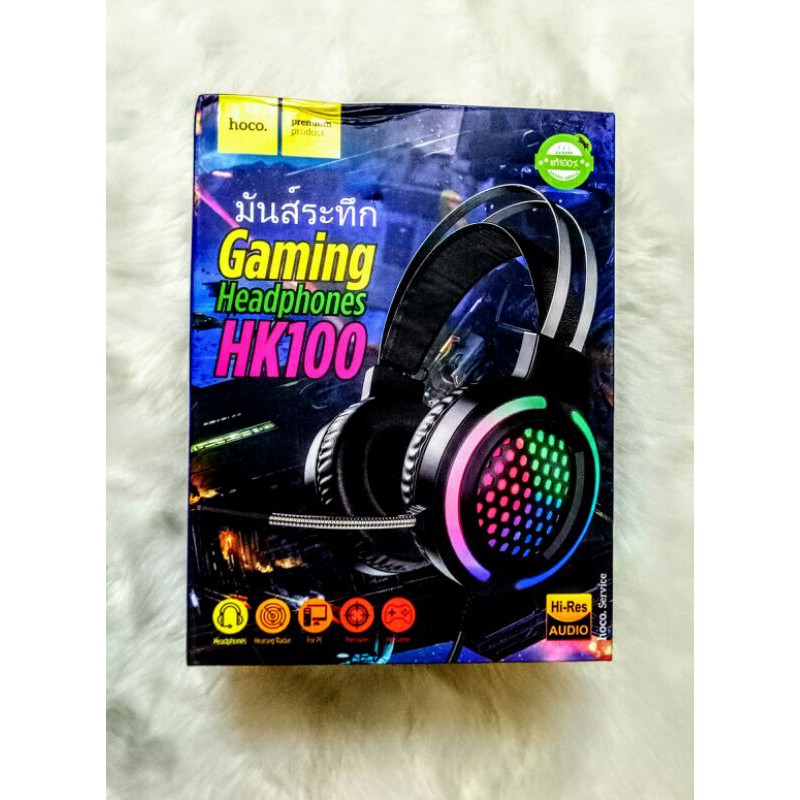 HEADPHONE tại nghe chụp tai GAMING có mic đàm thoại đèn LED Hoco HK100 cực Siêu cực hot chuyên dùng cho game thủ  .