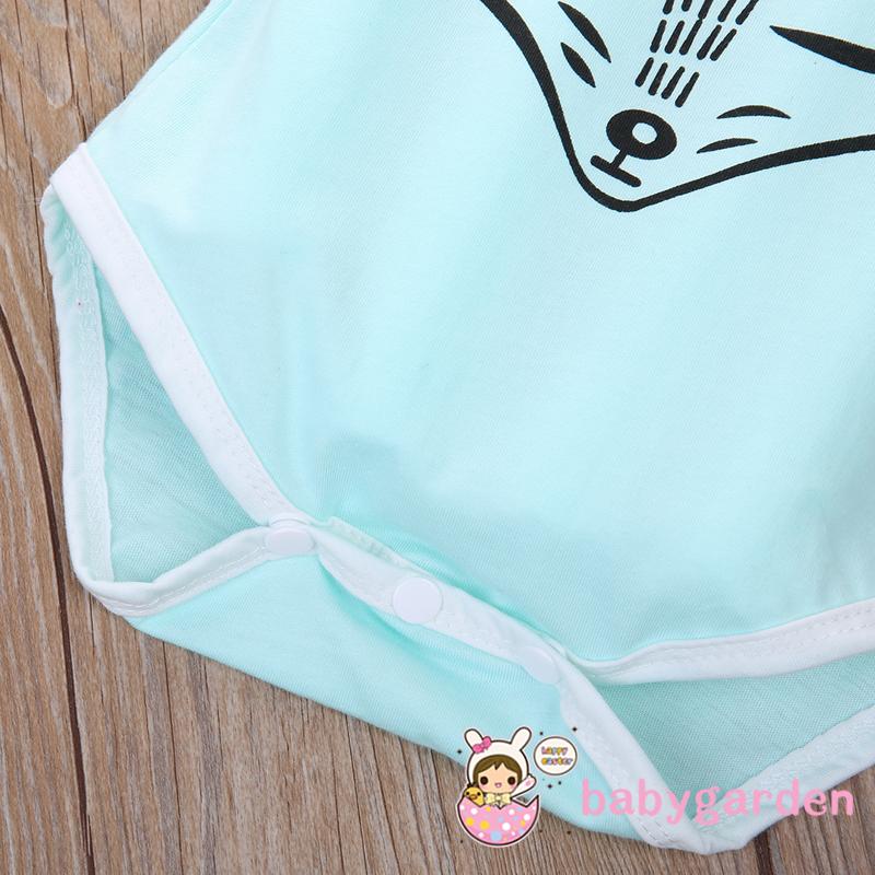 Áo liền quần tay ngắn in hình con vật xinh xắn cho bé