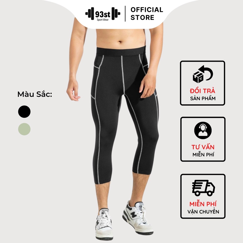 Quần lửng thể thao legging nam body pro combat, quần lửng giữ nhiệt tập gym, đá bóng nam by 93st Sport Wear!!