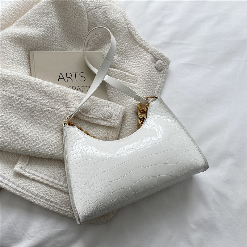 IELGY Chain Underarm Shoulder Bag Crocodile Print Ladies