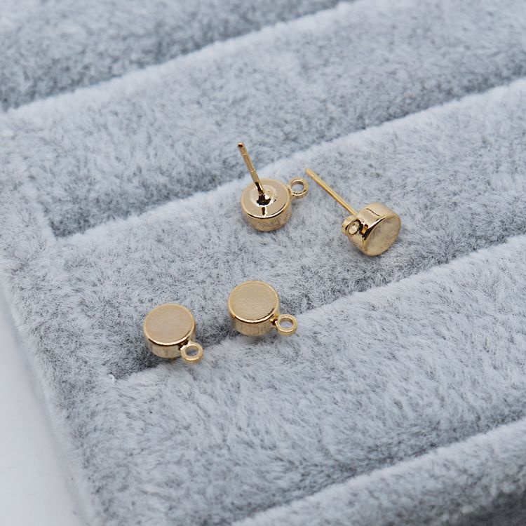 Một Cặp Khuyên Tai Tròn Mạ Vàng 18k Cao Cấp Thời Trang