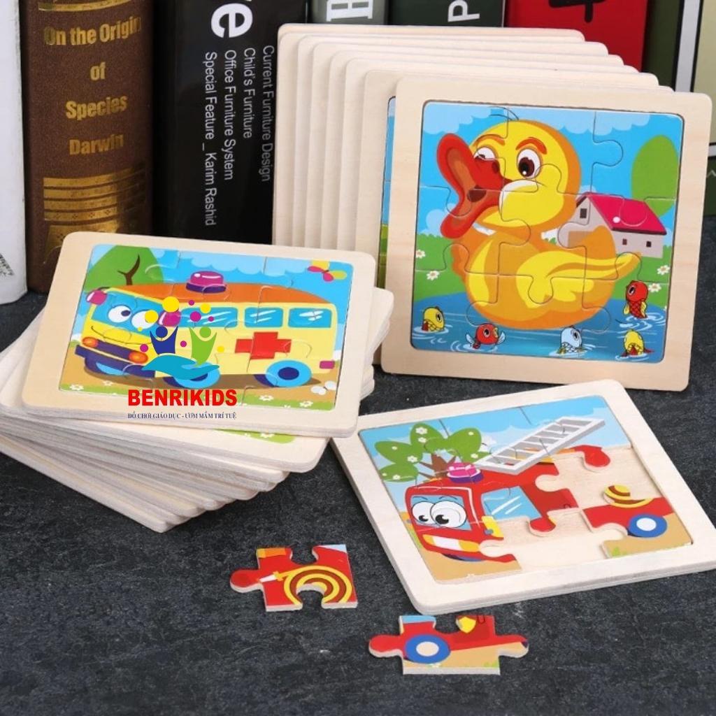 Đồ Chơi Xếp Hình Tranh Ghép Gỗ 9 Miếng Benrikids Cho Bé Phát Triển Trí Tuệ