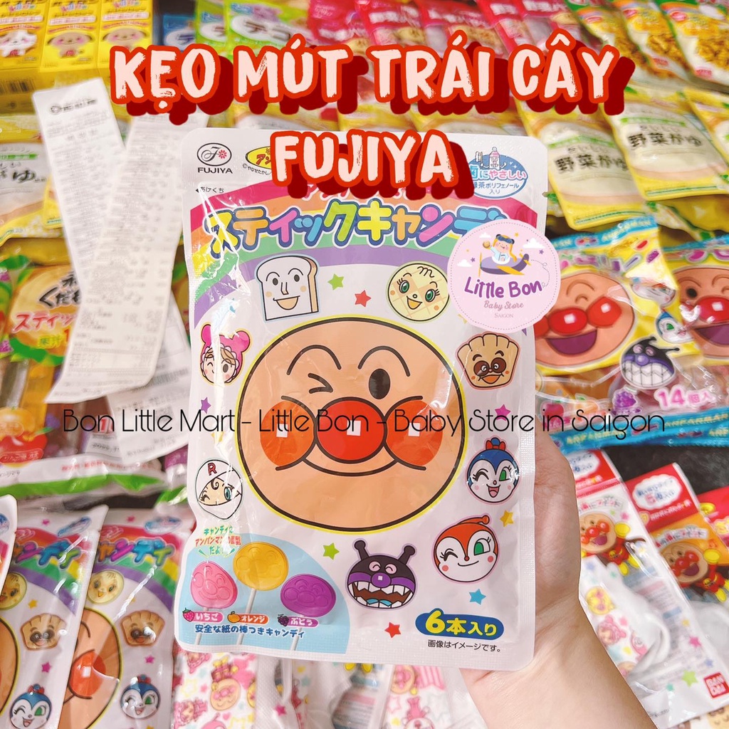 Kẹo mút/viên trái cây Anpanman Fujiya Nhật cho bé 12 tháng bay air