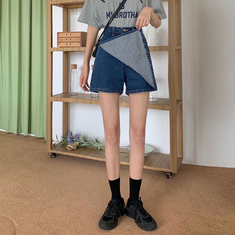 Quần Short Denim Giả Váy Chữ a Lưng Cao Thời Trang Mùa Hè Mới Cho Nữ Sinh
