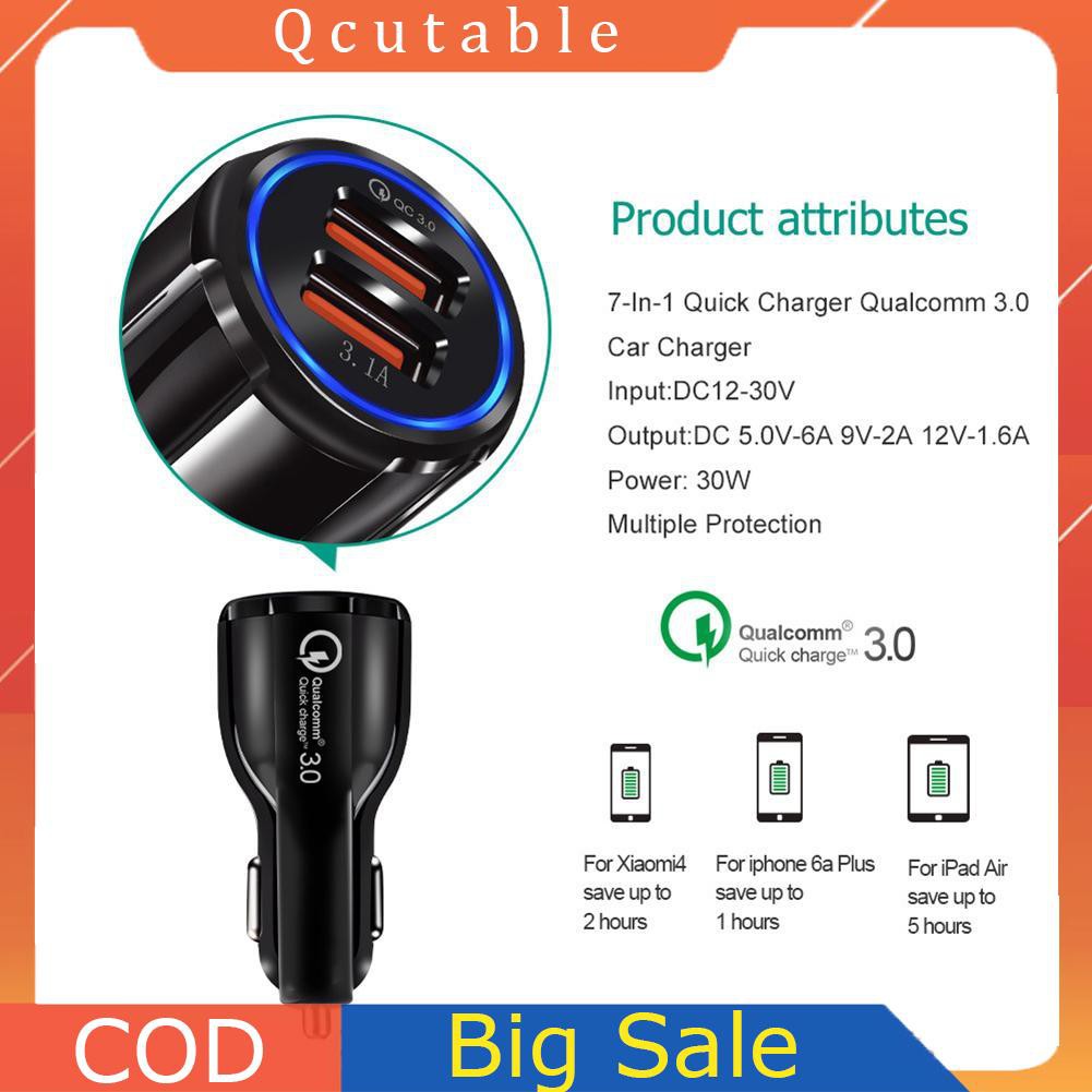 Tẩu Sạc Nhanh Qc 3.0 Usb 3.1a Trên Xe Hơi Cho Huawei Xiaomi