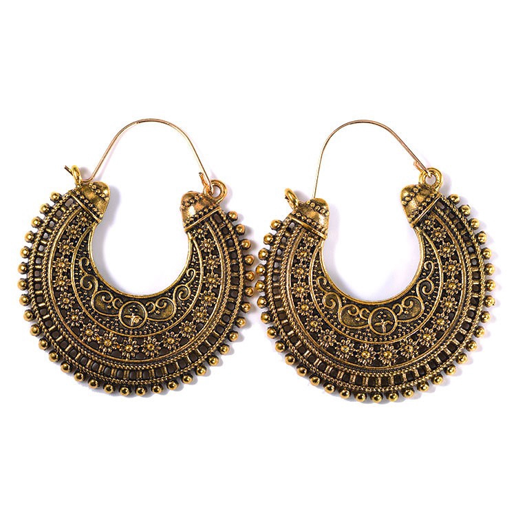 Khuyên tai họa tiết thổ cẩm phong cách Boho dân tộc thời trang cho nữ