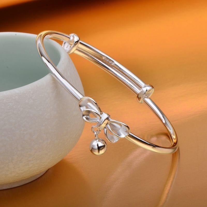 Vòng Đeo Tay Mạ Bạc Đính Chuông Nhỏ Thời Trang Hàn Quốc Cho Nữ jp5