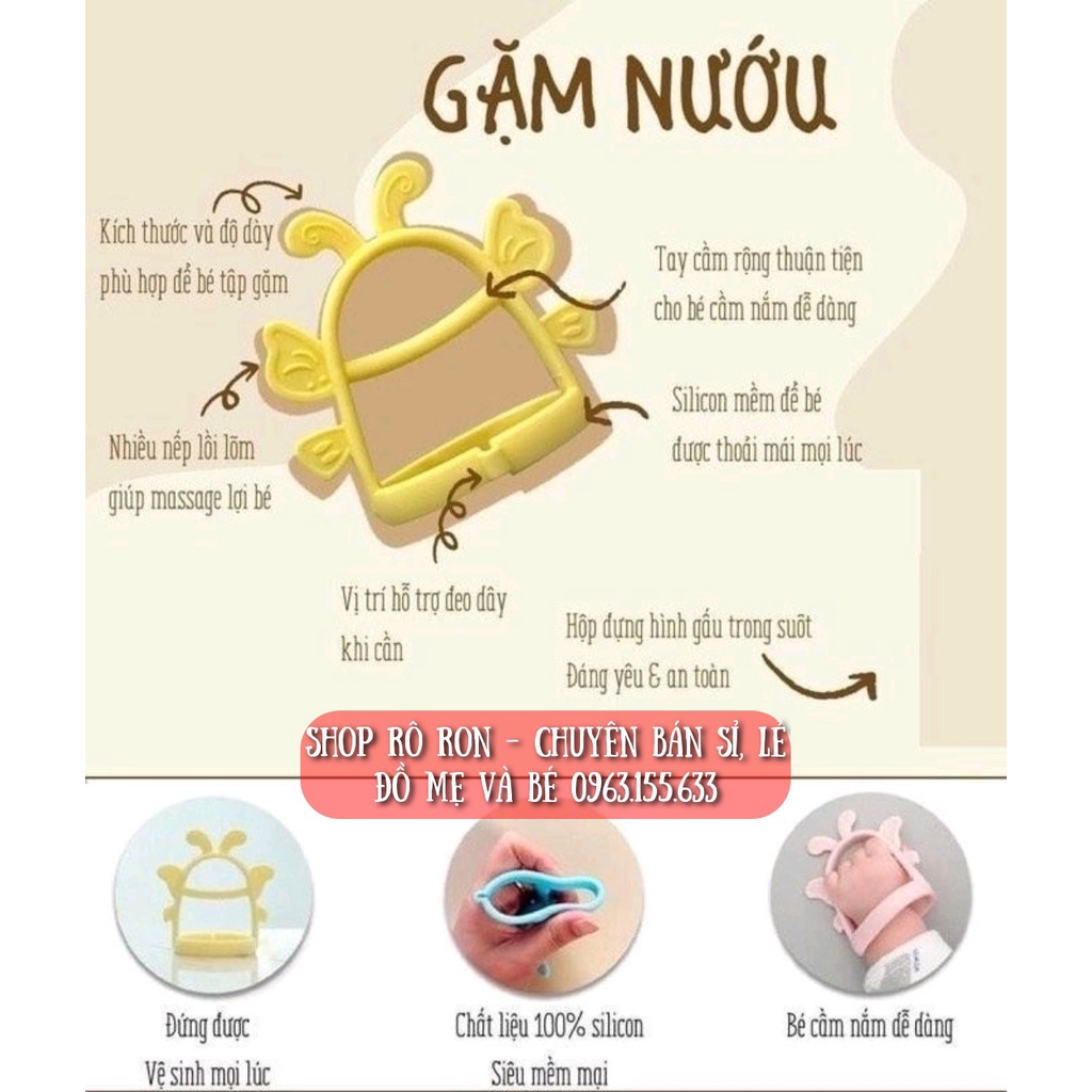 Gặm nướu silicon cao cấp MOLLI ButterFly tặng kèm hộp đựng - Gặm nướu cầm tay siêu mềm - Shop Rô Ron
