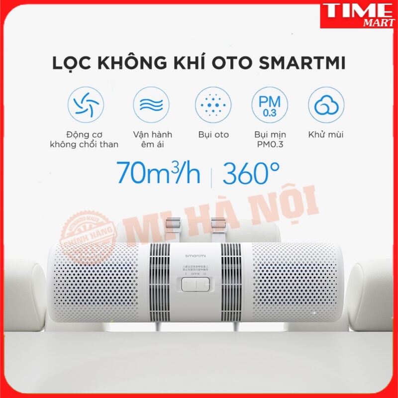 Máy lọc không khí ô tô XIAOMI SMARTMI CAR AIR PURIFIER - Nhập Khẩu và Phân Phối tại Việt Nam