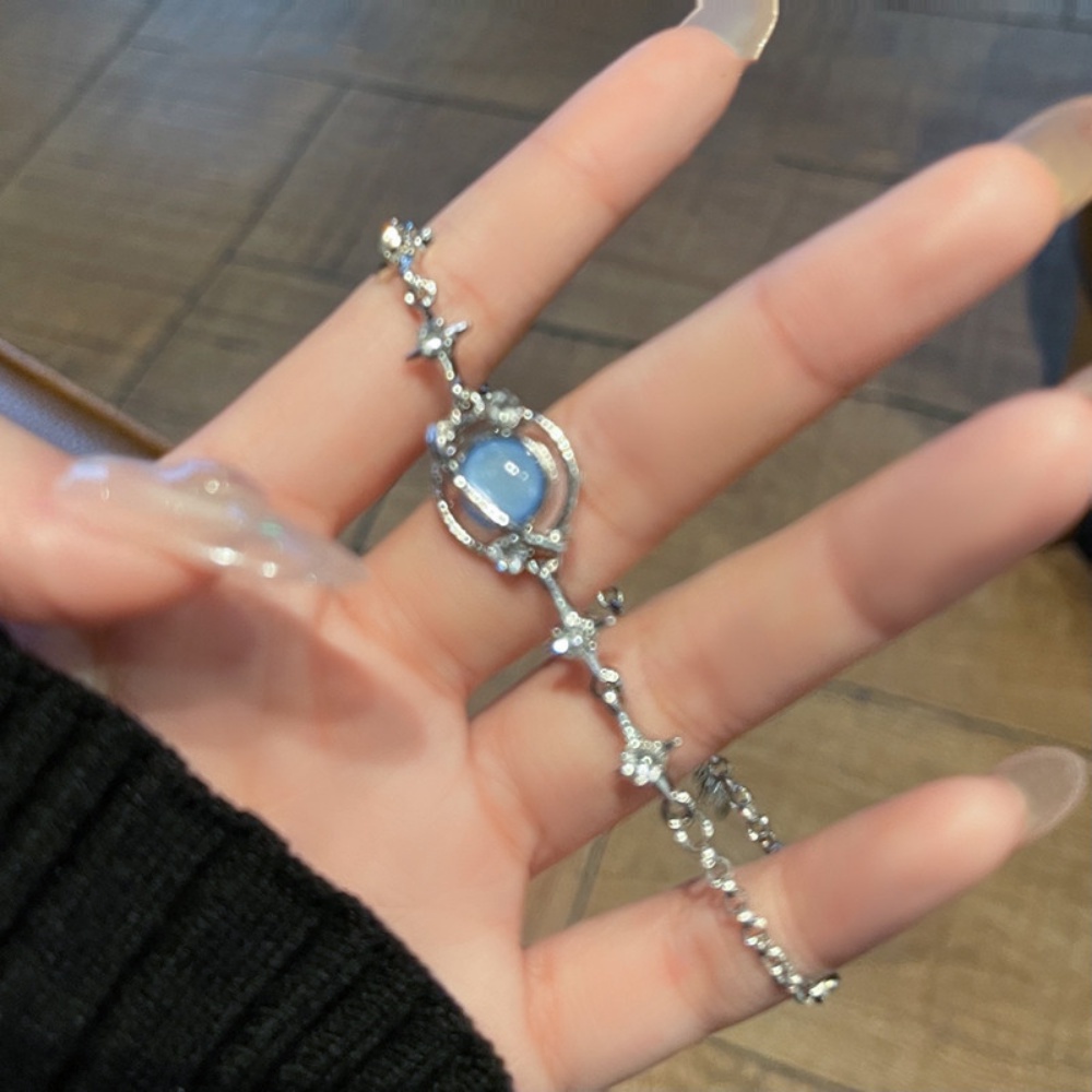 Vòng Tay Đính Đá Hình Học Đơn Giản Độc Đáo Phong Cách Hàn Quốc Sang Trọng