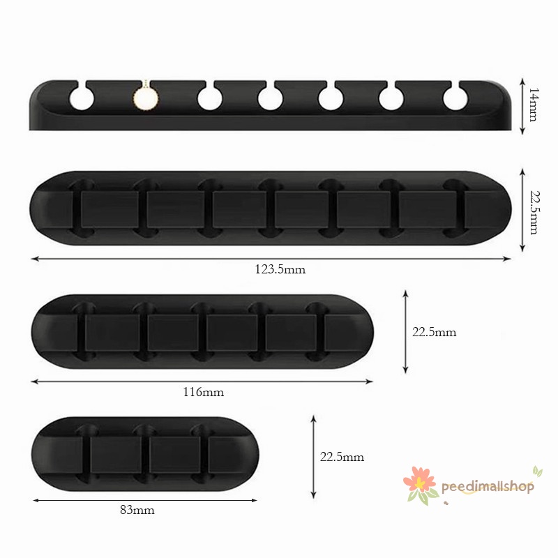 Kẹp Cố Định Dây Điện Tự Dính Dây Cáp Cố Đinh Dây Cáp Tai Nghe Bộ cuộn dây cáp Chức năng:Tổ chức và lưu trữ dây 3/5/7cổng