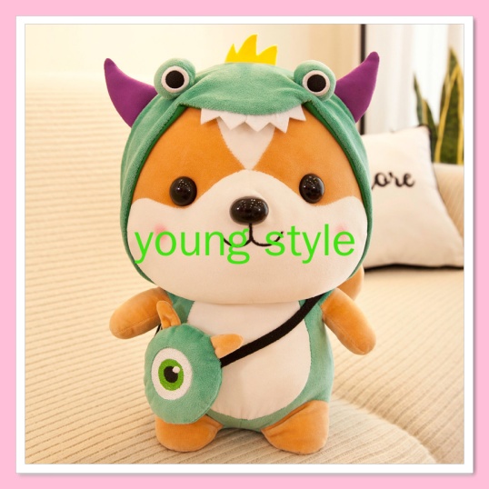 Gấu bông teddy chó Shiba cosplay, chó nhồi bông shiba mặc áo thú siêu dễ thương, hàng nhập cao cấp