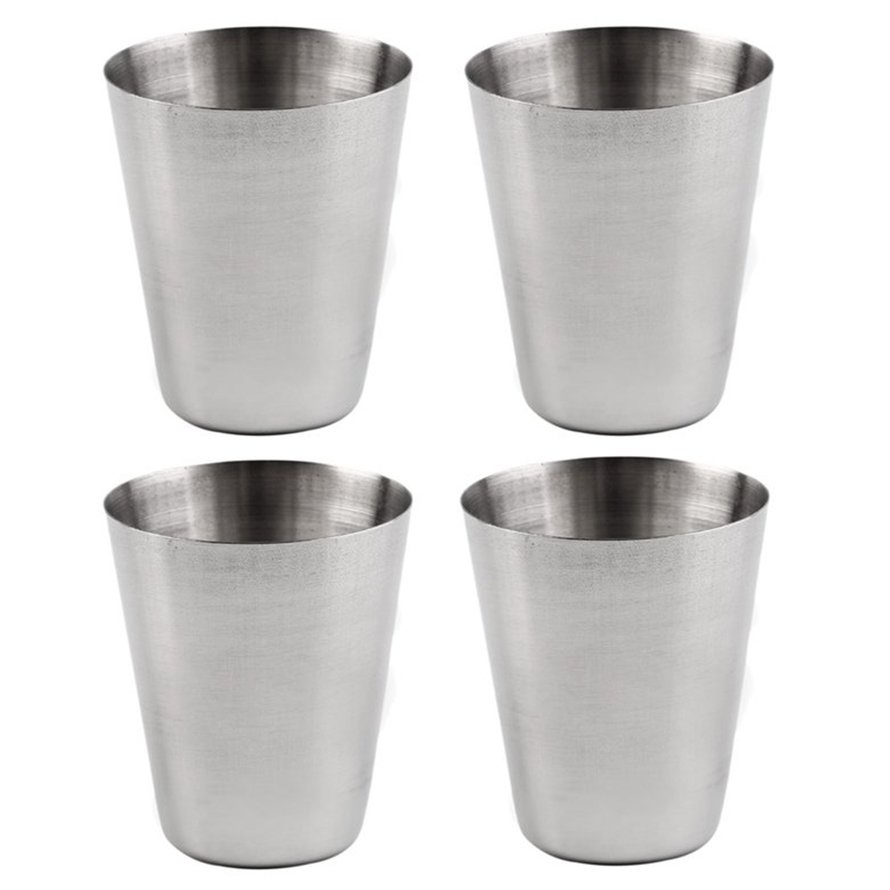 EASYGO Bộ 4 Cốc cắm trại bằng thép không gỉ Cốc uống trà cà phê có hộp đựng EG310