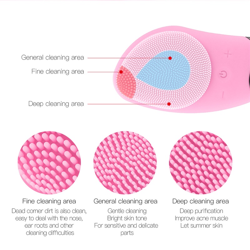 [Hàng mới về] Máy rửa mặt silicone mini làm sạch sâu lỗ chân lông tiện dụng