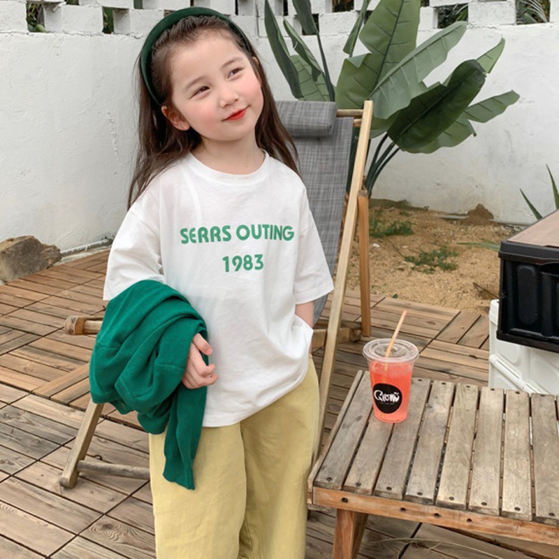 Se7en Áo Sơ Mi Nữ Ngắn Tay In Chữ Mùa Hè Giản Dị