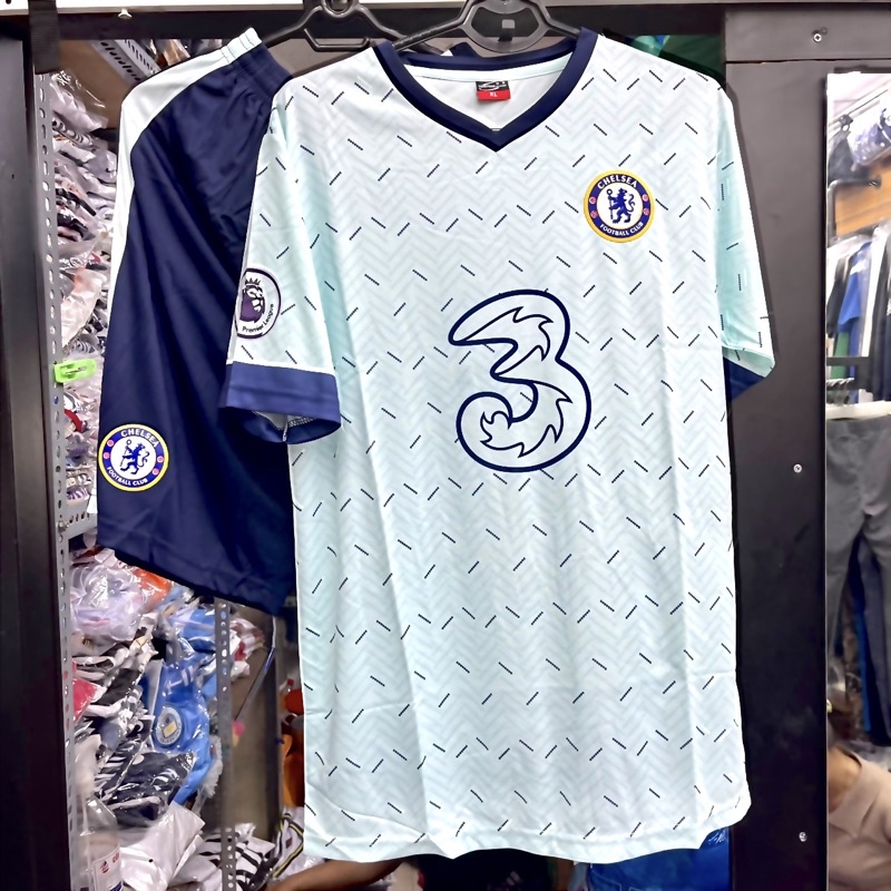 Áo Chelsea Sân Khách 2021 2022| Bộ Quần Áo Bóng Đá CLB Chelsea 2021 2022 Sân Khách Màu Xanh Vải Thun Thấm Mồ Hôi