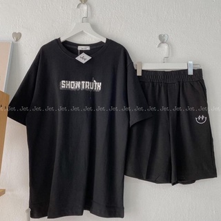 Sét áo show truth + quần đùi mặt cười tia sét th6