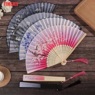 Quạt Xếp Cầm Tay In Hoa Phong Cách Trung Hoa